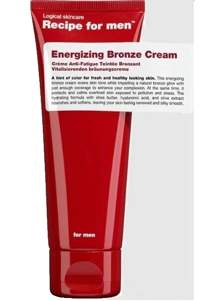 RECIPE FOR MEN Energizing Bronze Cream 75ml NEW boxed Self-Tan Moisturiser