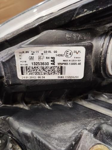 GM 13253630 Rechts Scheinwerfer – Visteon Halogen Gebraucht Funktionstüchtig - Bild 15 von 21