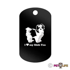 I Love My Shih Tzu Engraved Keychain GI Tag dog lion dog Many Colors