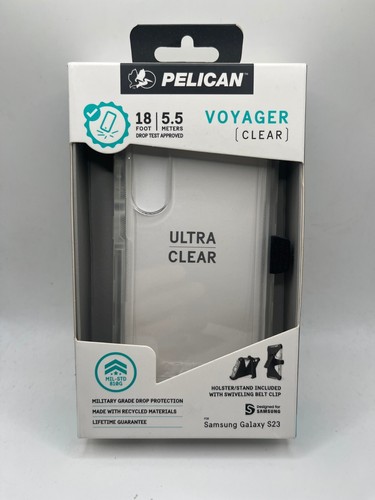 Pelican Voyager Series Case with Holster For Samsung Galaxy S23 Only - Clear - Picture 1 of 5