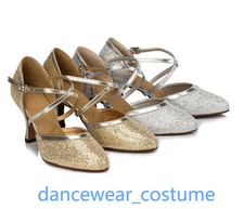 Ladies Rumba Waltz Party Ballroom Latin Salsa Dance Shoes Heels Tango US5-9 2Col