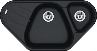 FRANKE Spüle ANTEA AZG 661-96 E in ONYX mit Excenterbedienung Drehknopf Chrom...