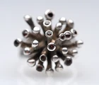 Vintage Sterling Silver with Red Stone Organic Starbust Design by Opus
