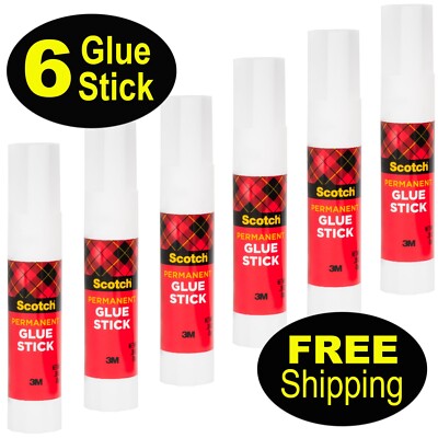 Scotch 6008 Permanent Glue Stick 0.28 oz, 6 Each