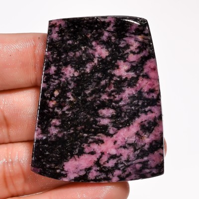 Natural Rhodonite Fancy Shape Slice Cabochon Loose Gemstone  48X39X5 mm 125Carat
