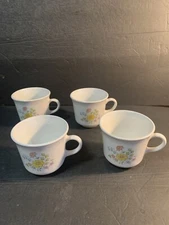 Set of 4  Corelle By Corning  Spring Meadow Coffee Tea Cup Mug  Look Unused