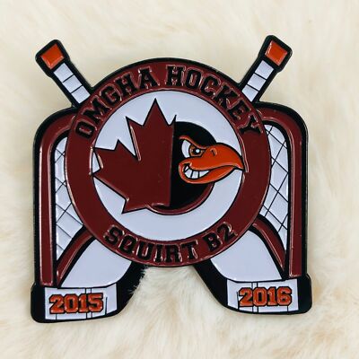 2016 OMGHA Maple Grove MN Squirt B2 Youth Hockey Crimson Lapel Trading Pin