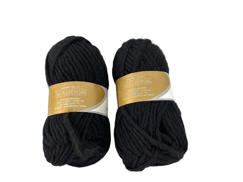 Elann Collection Peruvian Highland Wool Yarn Black Super Bulky AT 842 Lot of 2 - Picture 4 of 4