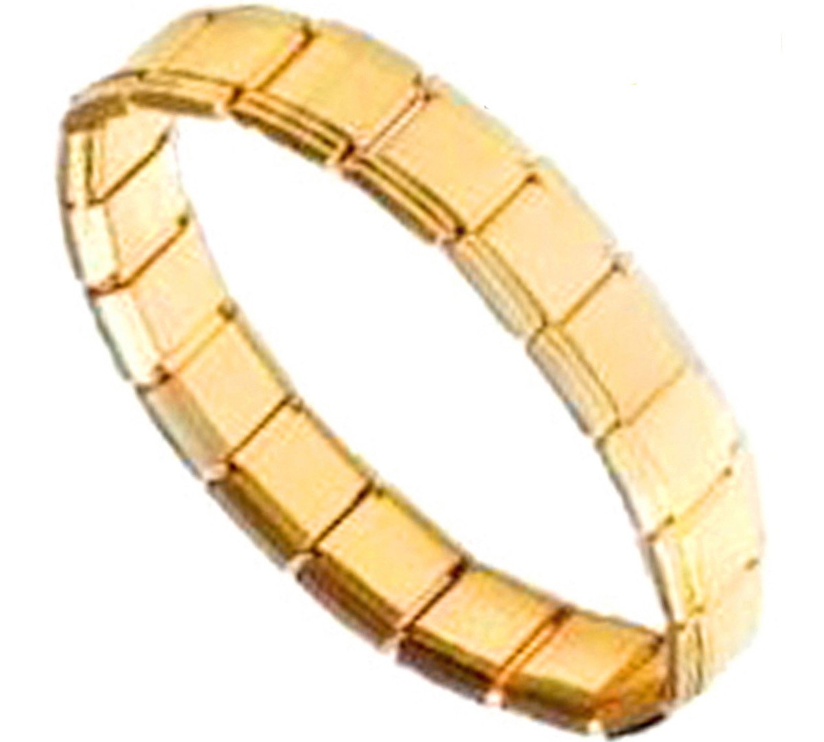 ITALIAN CHARM BRACELET 9MM GOLD TONE SHINY POLISHED STARTER