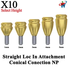10pcs Dental Straight Loc In Attachment Adapter Head Conical NP Titanium
