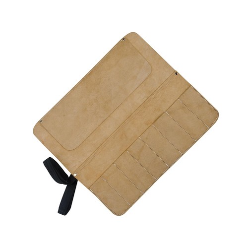 Leather Chisel & Tool Roll Split Suede 8 Pocket Storage Holder Carrier - Picture 2 of 8