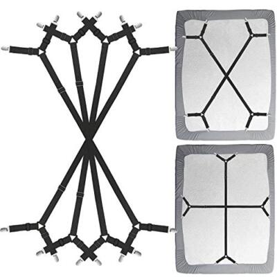 2 Pcs Bed Sheet Clips / Straps - Crisscross Design To Keep Fitted Sheets Tight & Wrinkle-Free-806034