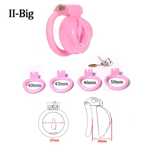 Pink Cage Male Lock Ring Sissy Chastity Cage Gay Ladyboy Shemale
