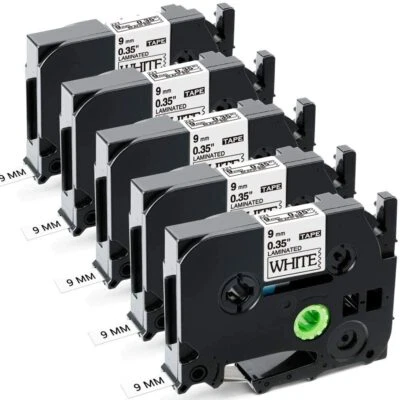 5x Schriftband für Dymo D1 45013 12mm Weiß für LabelManager 160 280 LabelPOINT