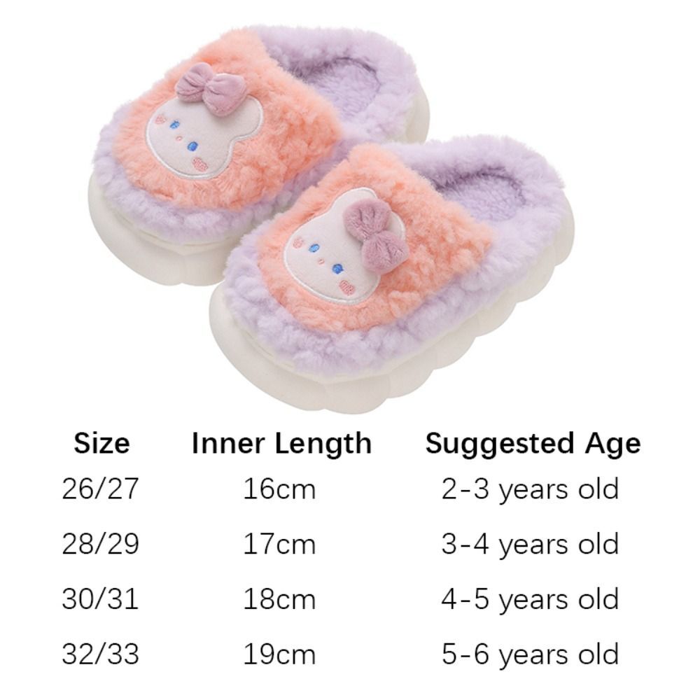 APL Pantofole in pelliccia di peluche per bambini coniglio orso ciabatte invernali