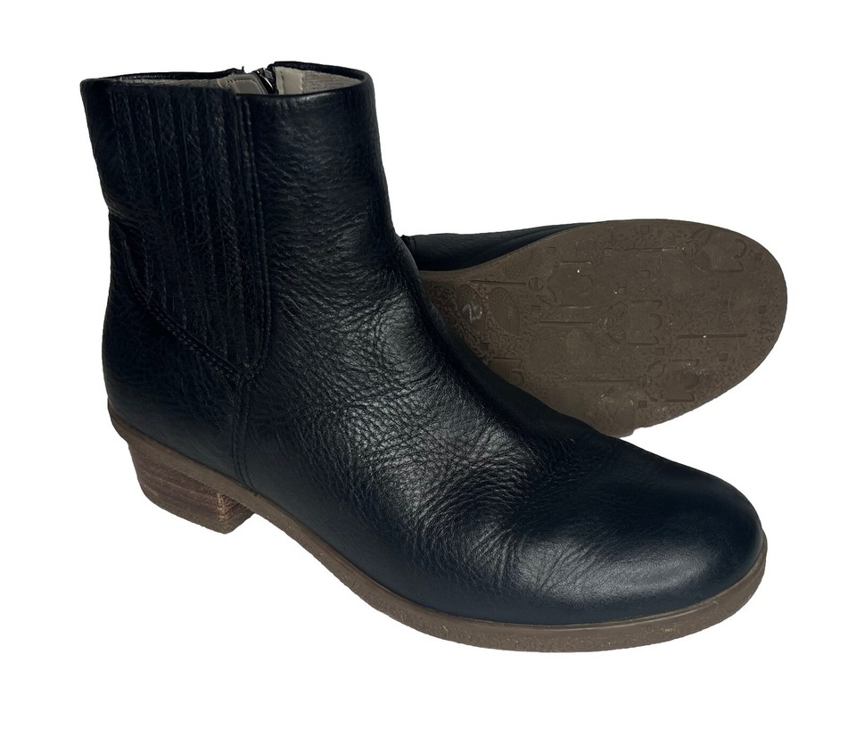 Dansko Boots Womens 41 Black Chelsea Ankle Bootie Leather Casual
