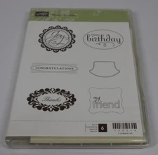Stampin' Up UnMounted Rubber Stamp Set PERFECT PUNCHES Friendship Thanks Holiday