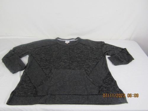 Women's Knox Rose Charcoal Gray Long Sleeve Front Pocket Sweater XXL - Picture 12 of 15