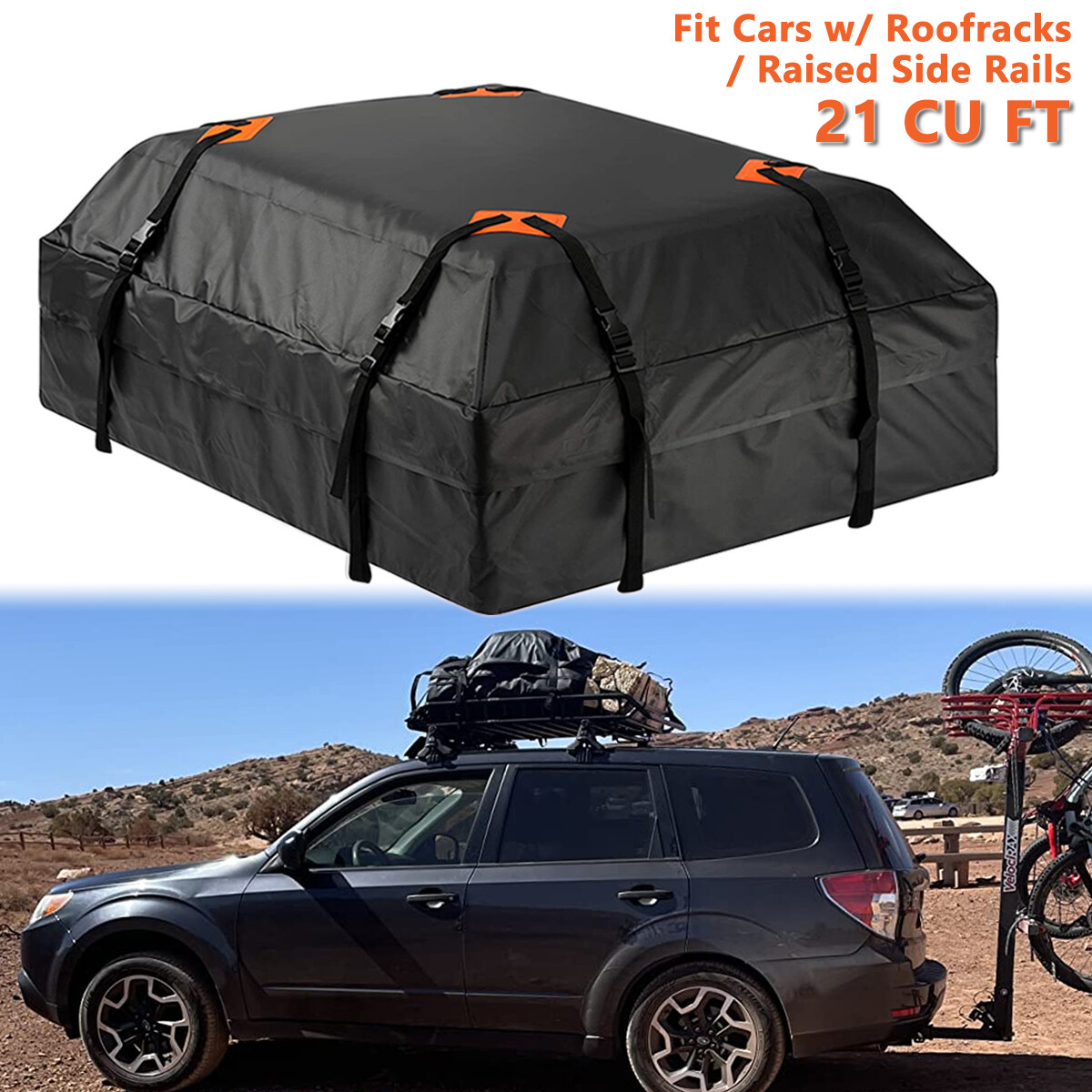 For Subaru Crosstrek Forester 21 Cubic Ft Rooftop Box Bag Cargo