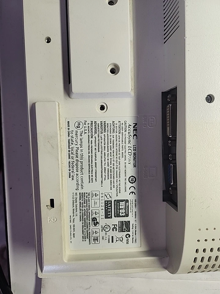 NEC AccuSync LCD73VX 17" LED Monitor - Free Shipping - Image 3 of 4