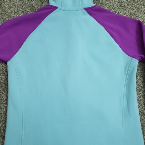 Adidas Hoodie Girls XLarge (16) Frozen Blue/Shock Purple Tech Fleece Full Zip - Picture 11 of 19