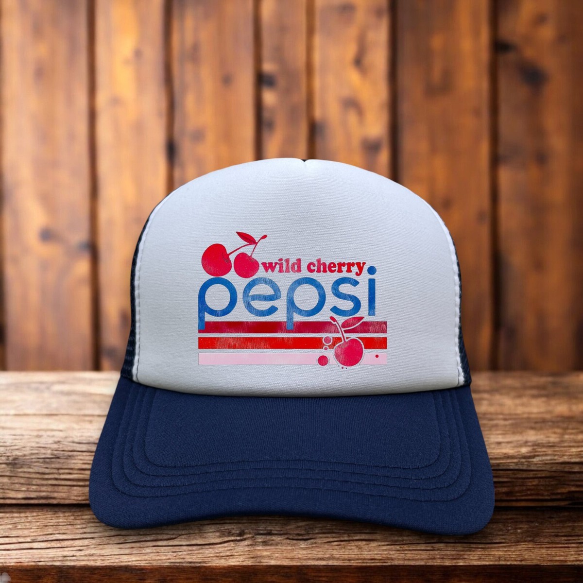 Wild Cherry Pepsi Unisex Trucker Hat Blue Snapback Coca Cola 80s