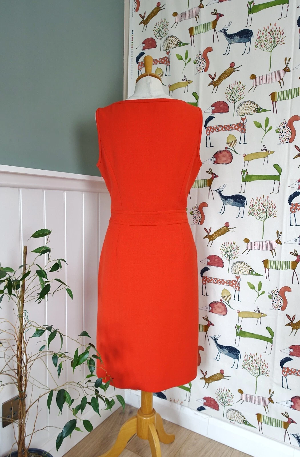 Abito a tubino TORY BURCH arancione misto lana taglia 8 UK 12