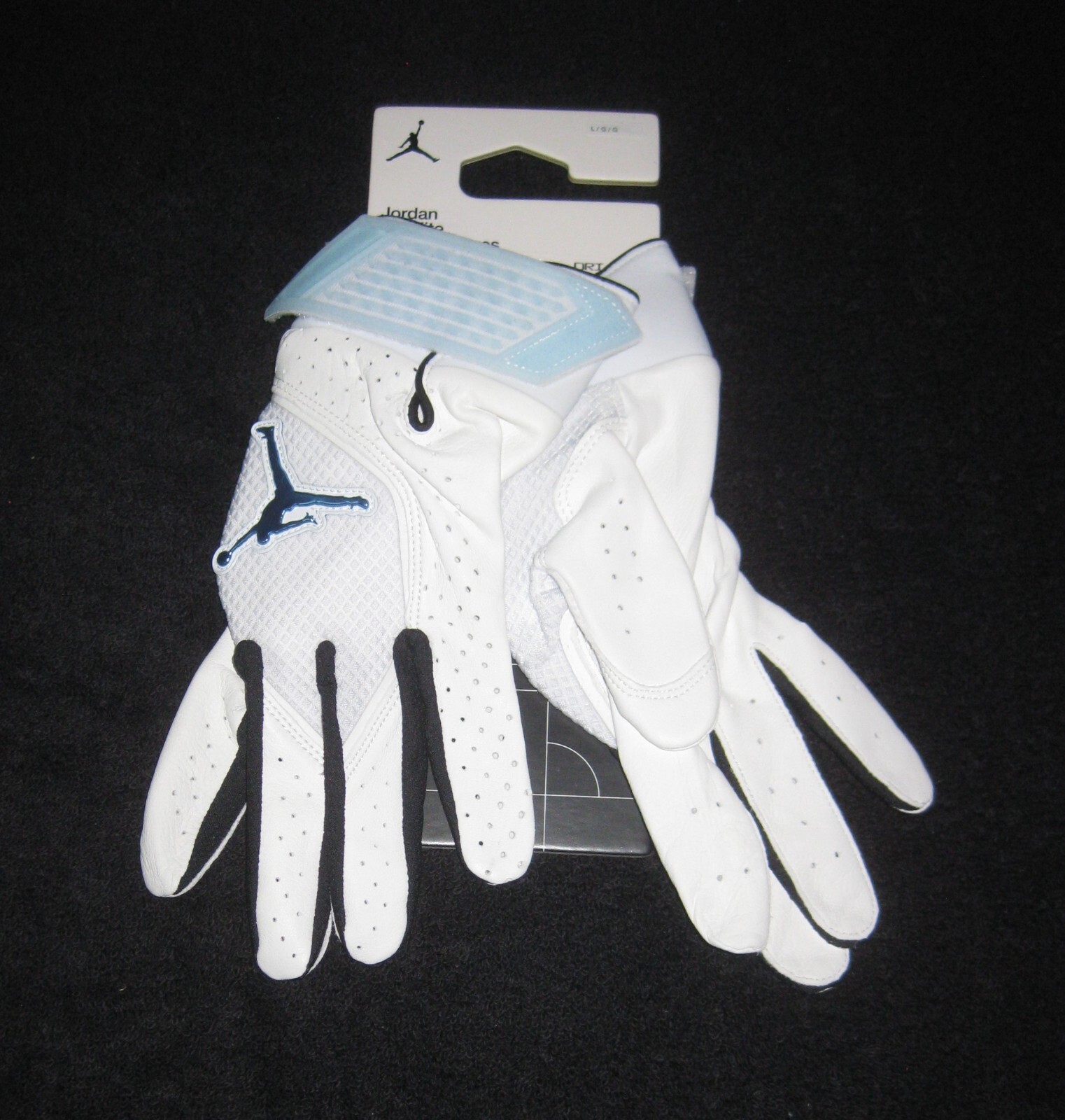 NIKE JORDAN FLY ELITE BASEBALL BATTING GLOVES WHITE BLUE ADULT LARGE J1004384