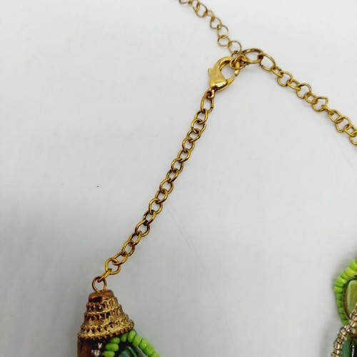 Vintage Green Brown Multi Strand Necklace Choker Wood Acrylic Neaded - Picture 5 of 7