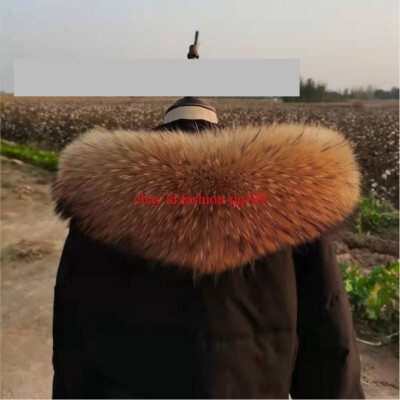 100% Echtfell Pelzkragen Echt Waschbär Kragen Pelzkragen Schal Trim für Jacke