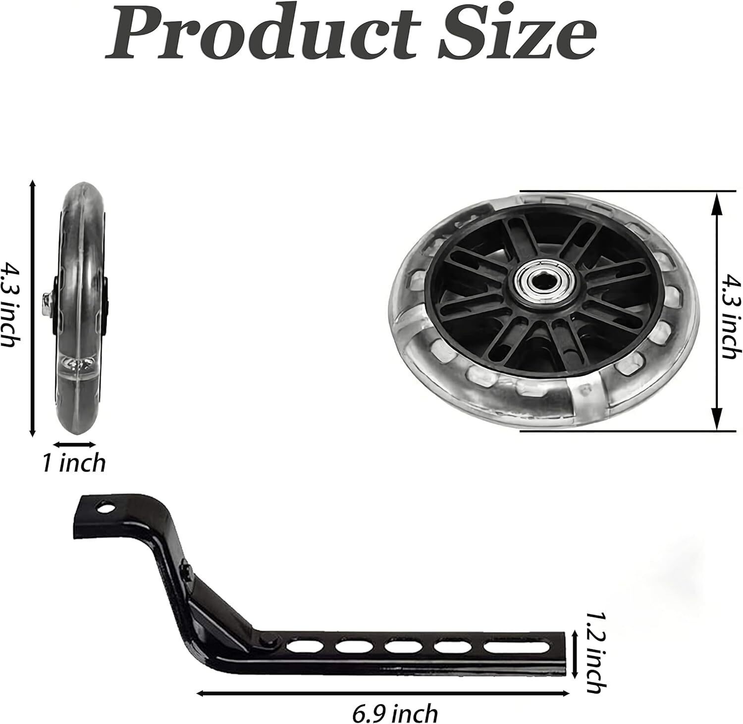 Training Wheels bike fit for 12/14/16/18/20Inch bike with Flash Light Wheel 1Pai