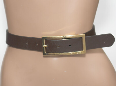 ANTONI MELANI Reversible Black/Brown Belt Large Gold Buckle SIZE S/M - 38'' Long