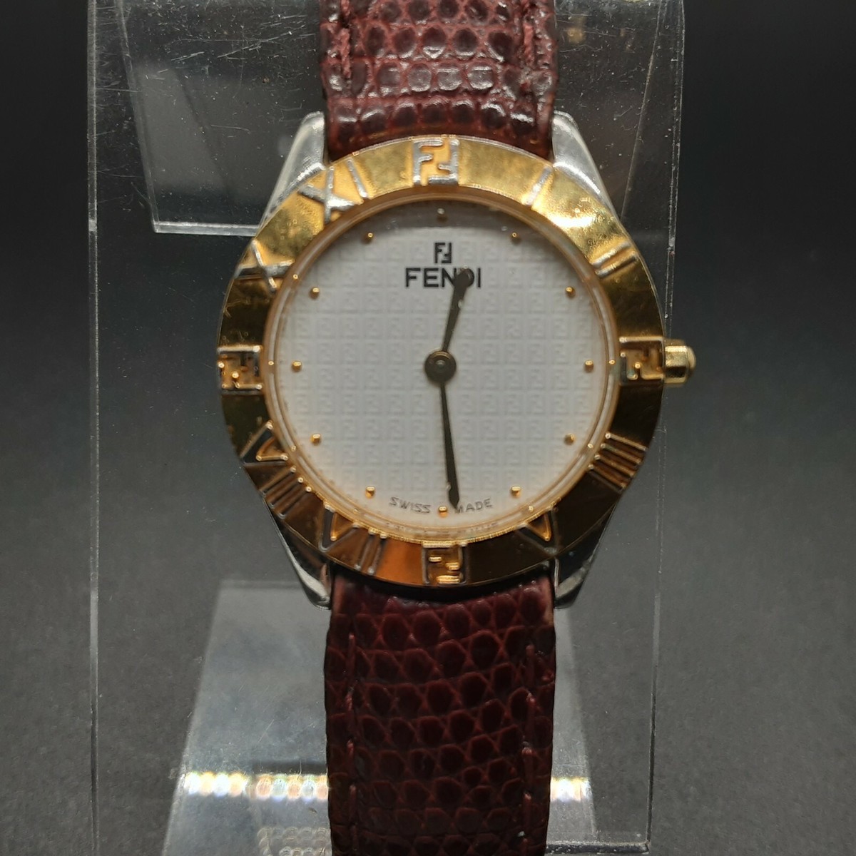 Fendi Zucca Stainless Steel Quartz Analog Display White Dial Watch Fendi Stainless Steel 26mm 2100L Quartz Watch White 1780857  main image 2