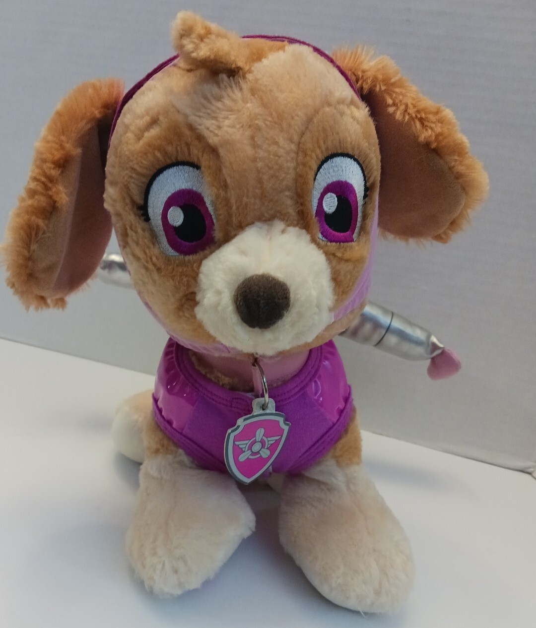 Paw Patrol Skye BAB Build a Bear plush with collar hat goggles jetpack vest