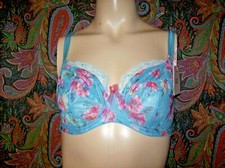 NWT NEW Panache Fern Floral Print Balconette Bra USA 30-4D/G UK 30F 