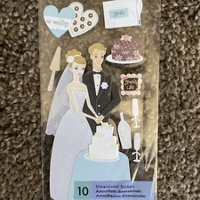 Jolees Boutique Wedding Scrapbook Stickers Bride CUT THE CAKE RARE