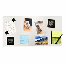 28 x 14 Inch Stainless Steel Magnetic Board, Metal Bulletin Notice/Message Board