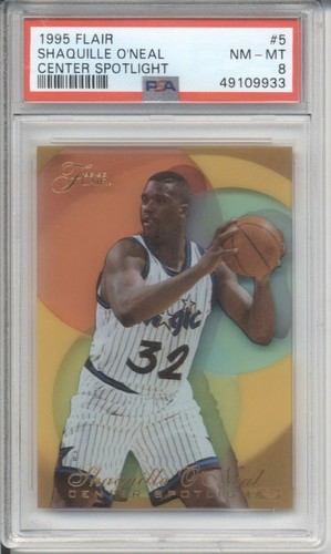 1995 Fleer Flair SHAQUILLE ONEAL SHAQ #5 Center Spotlight PSA 8 NM-MT HOF Card - 第 1/2 張圖片