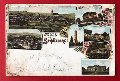 Litho AK SCHNEEBERG 1898 Seminar, Gewerbeschule, Gymnasium   ( 109116