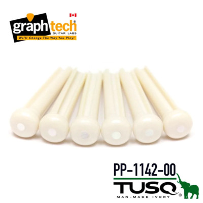 Graph Tech Tusq traditionelle Stegpins - weiß mit Perlmuttpunkten