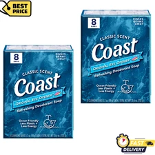 Coast Refreshing Deodorant Bar Soap, All Skin Types, Classic Scent, 16 Bar 3.2oz