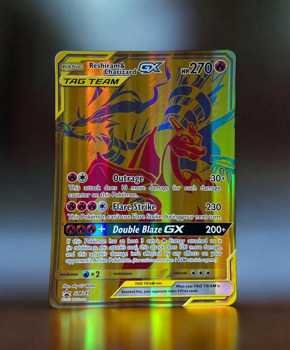 Pokemon Jumbo Card - Reshiram & Charizard GX - SM247 - Black Star