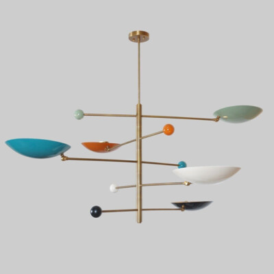 Mid Century Starburst Light Multicolored Sputnik Chandelier 5 Arm Light Pendant