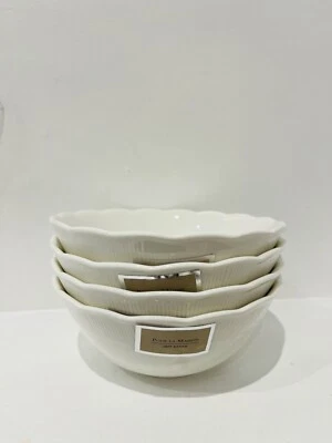 Jeff Banks White Bowl Cereal Pour La Maison Cereal 15cm White Scalloped x 4 Set