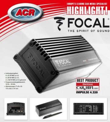 Focal 4.320 IMPULSE Integration 4-Kanal Class-D Indash Verstärker 320 Watt