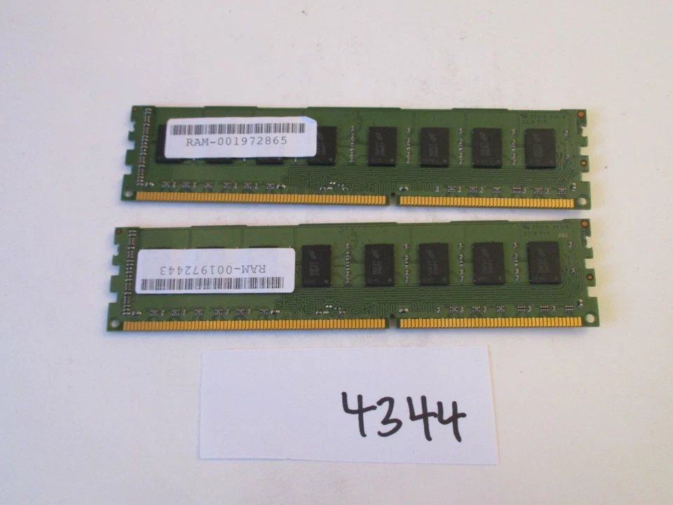Micron 2x2Gb=4Gb PC3-10600 1333Mhz DDR3 Desktop Memory RAM (4344) - Image 2 of 2