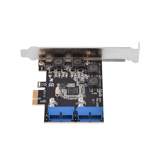 Adaptateur de carte USB 3.0 5 Gbit/s PCI-E PCI-Express vers interne 2 ports 19 broches - Photo 1 sur 10