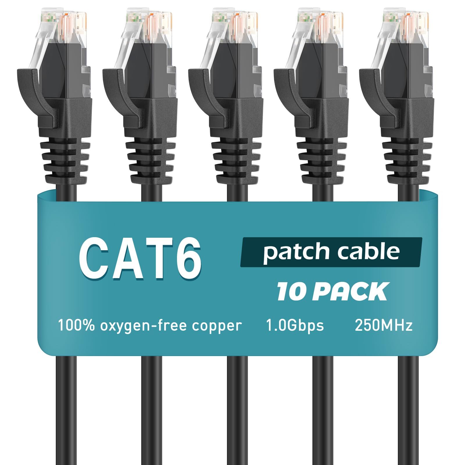 1 Ft Cat 6 Ethernet Cable 10-Pack - High-Speed RJ45 Network Cables-image