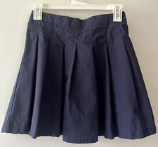 Girl's Carter's Kid Navy Blue Plaid Pleated Skirt Size 14 14A Cotton 100 