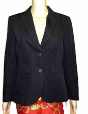 Rag Bone Women s Black Blazer Jacket W/ Calf Leather Trim Sz 4 Peak Lapel